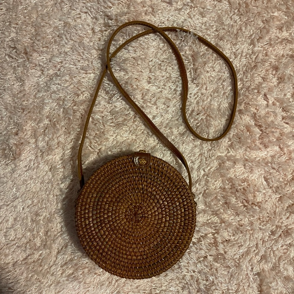 Rattan round Crossbody purse